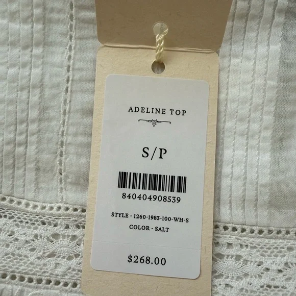 NWT Doen Adeline Eyelet Blouse Top salt size S - Picture 5 of 11